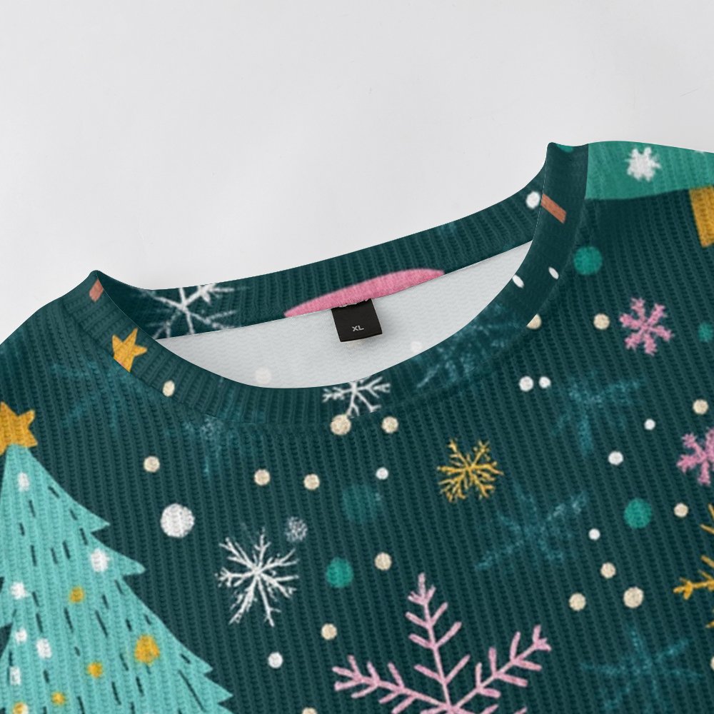 Knitted Christmas Tree Loose Casual Sweater