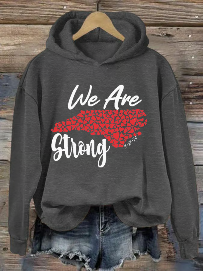 Women's North Carolina We Are Strong Print Hoodie