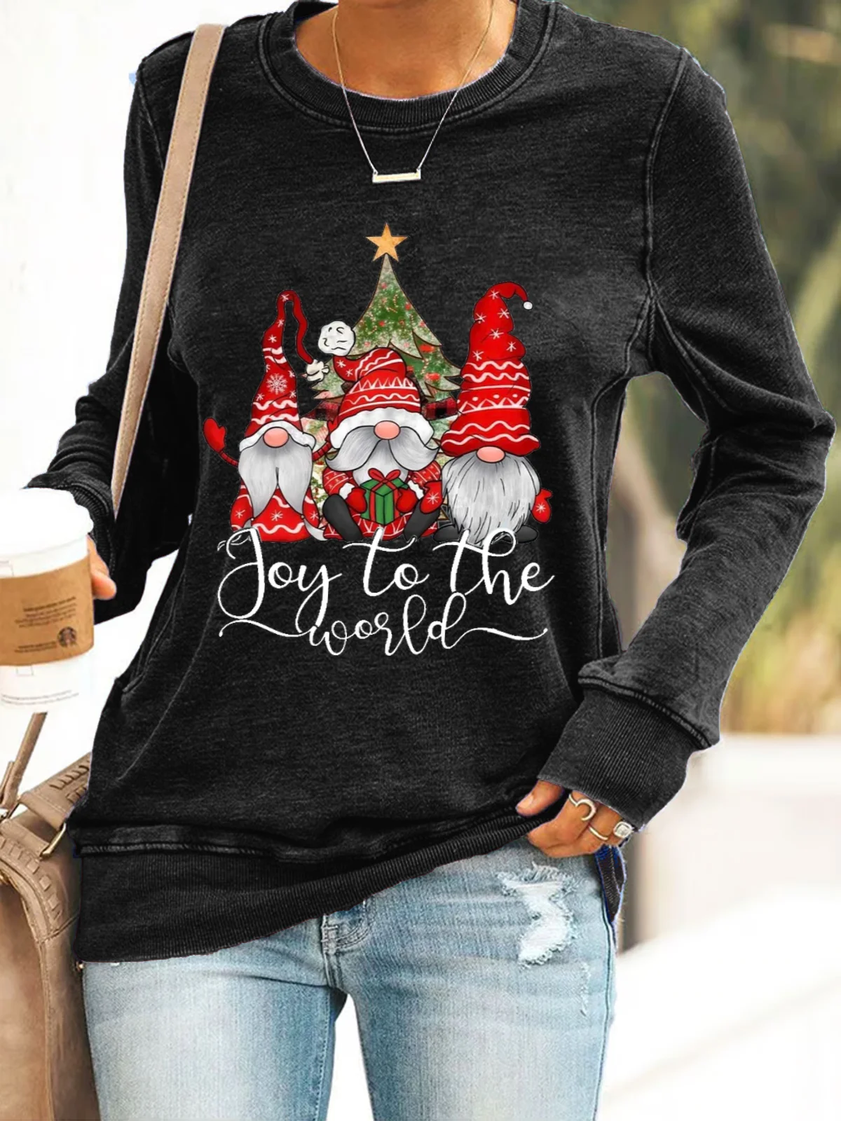 Joy To The World Gnome Christmas Casual Sweatshirt