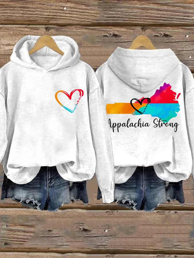 Retro Appalachia Strong Stronger Than The Storm Print Hoodie