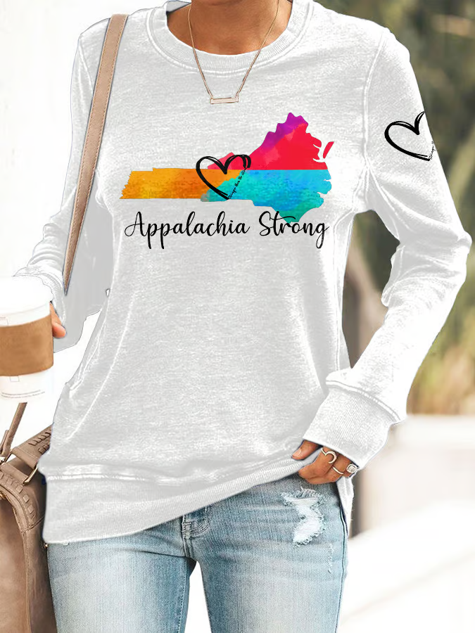 Retro Appalachia Strong Hurricane Helene Print Sweatshirt