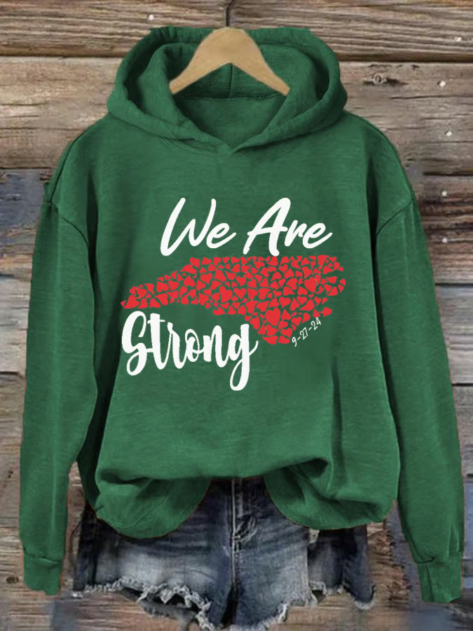 Women's North Carolina We Are Strong Print Hoodie