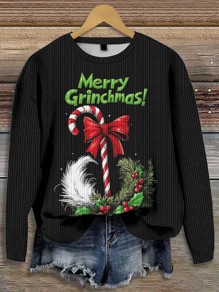 Christmas Loose Casual Santa Claus Crew Neck Sweater