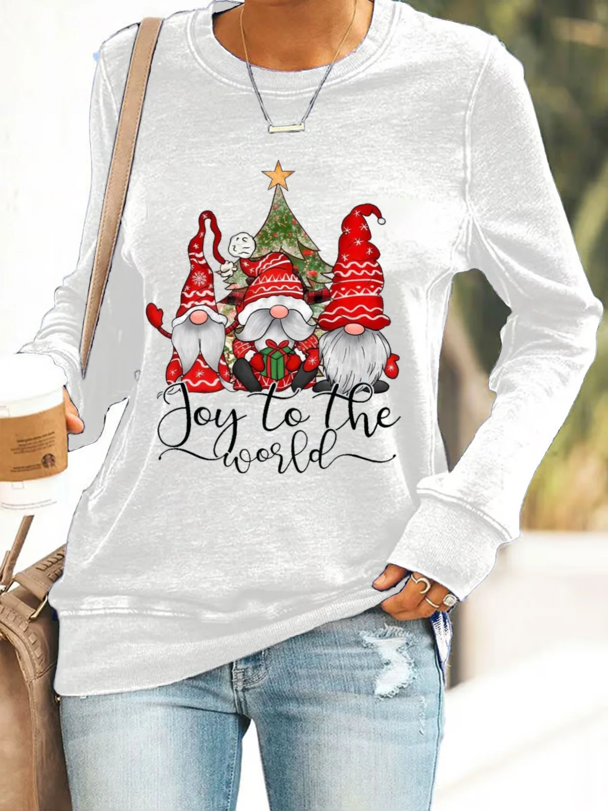 Joy To The World Gnome Christmas Casual Sweatshirt