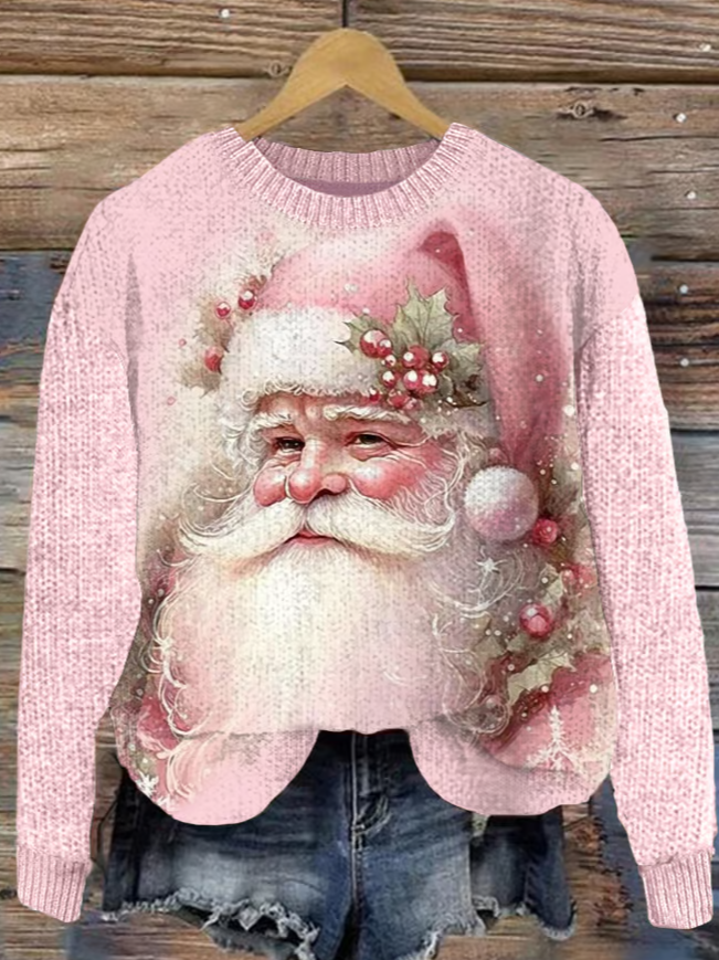 Women's Christmas Knitted Casual Santa Claus Loose Sweater