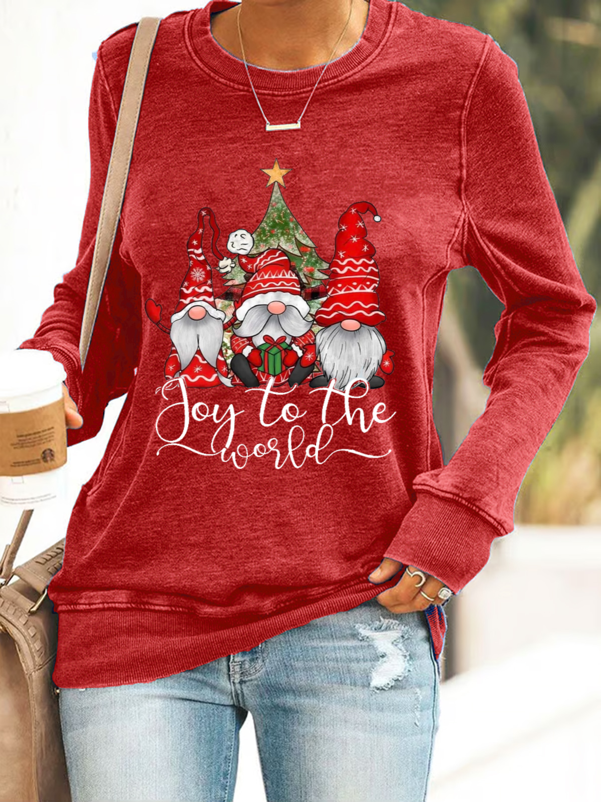 Joy To The World Gnome Christmas Casual Sweatshirt