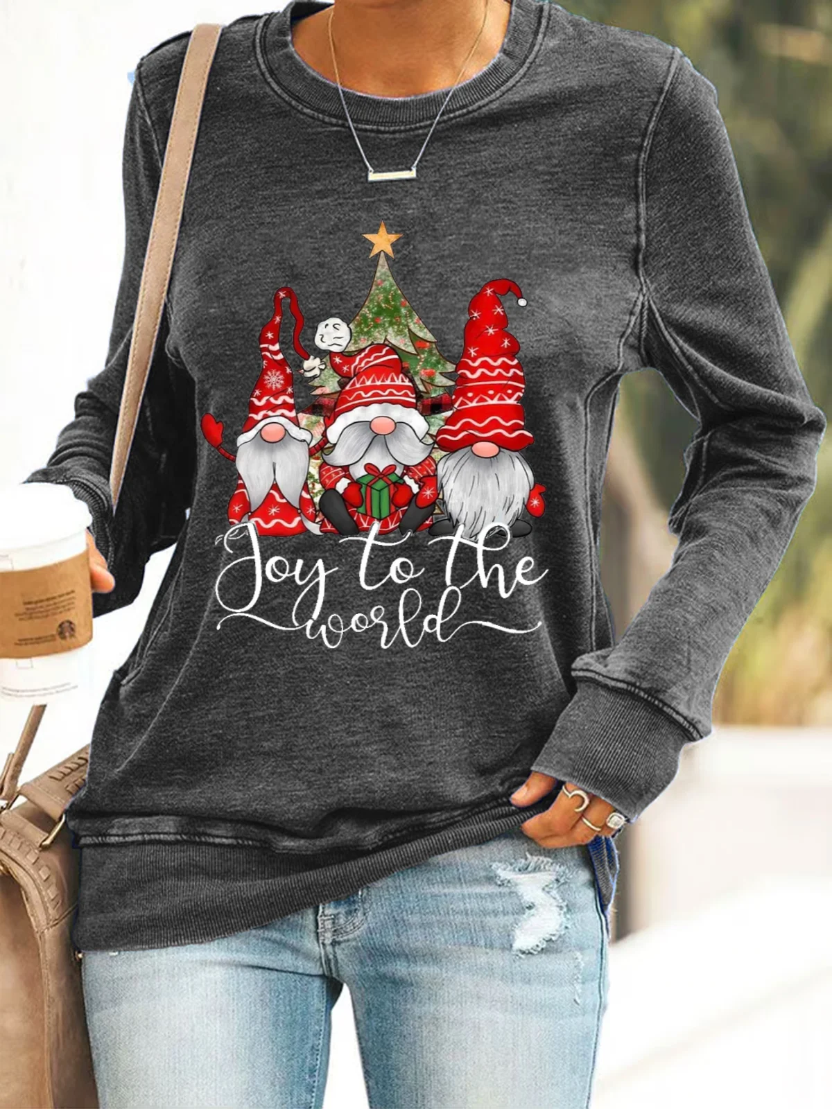 Joy To The World Gnome Christmas Casual Sweatshirt