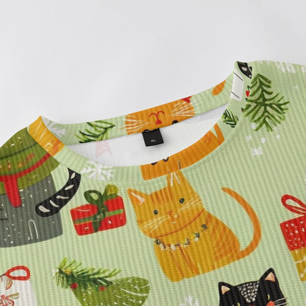 Santa Claus Cat Casual Knitted Sweater