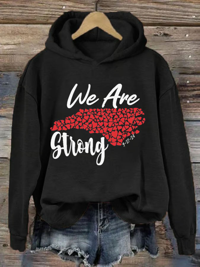 Women's North Carolina We Are Strong Print Hoodie