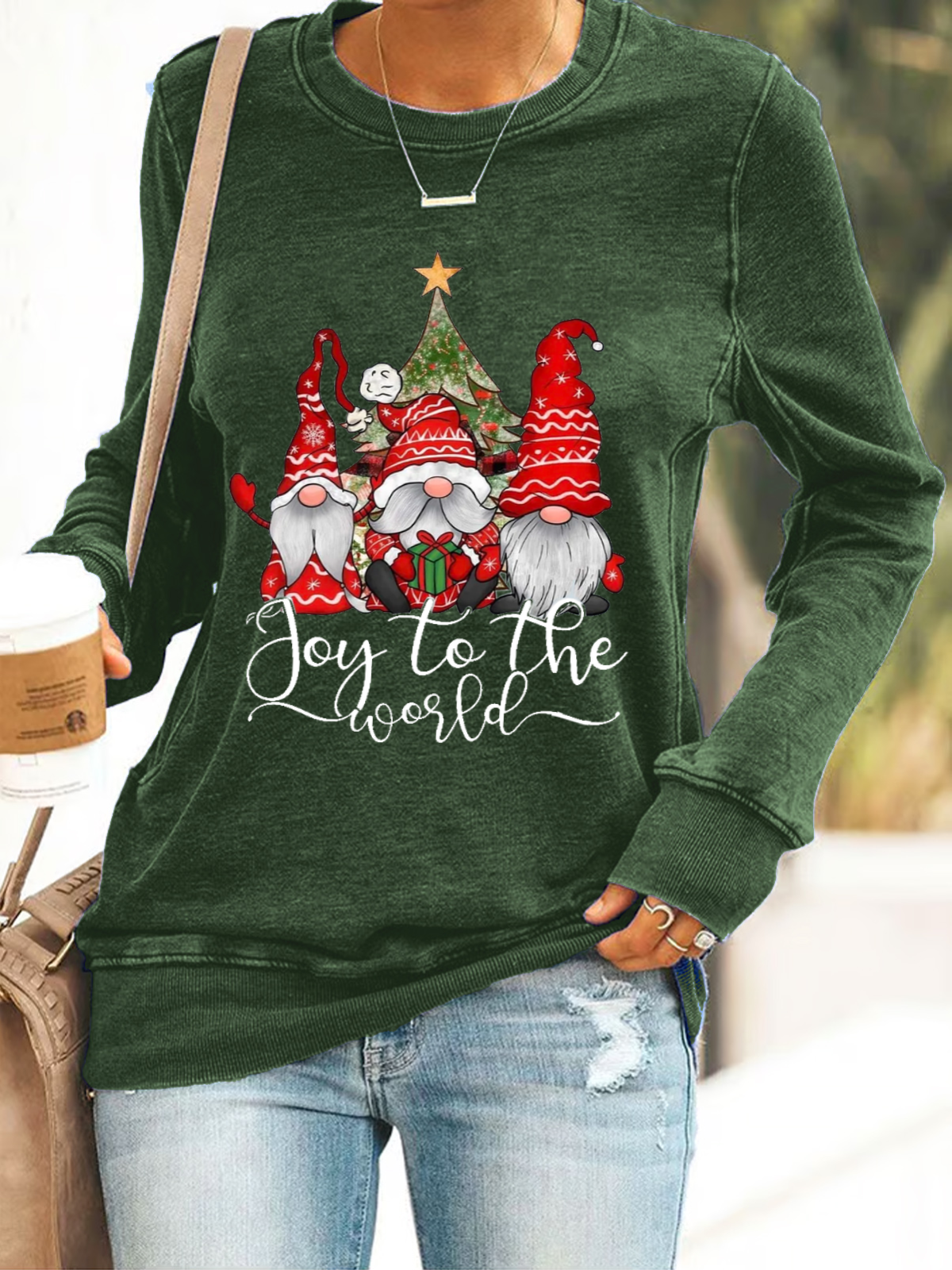 Joy To The World Gnome Christmas Casual Sweatshirt