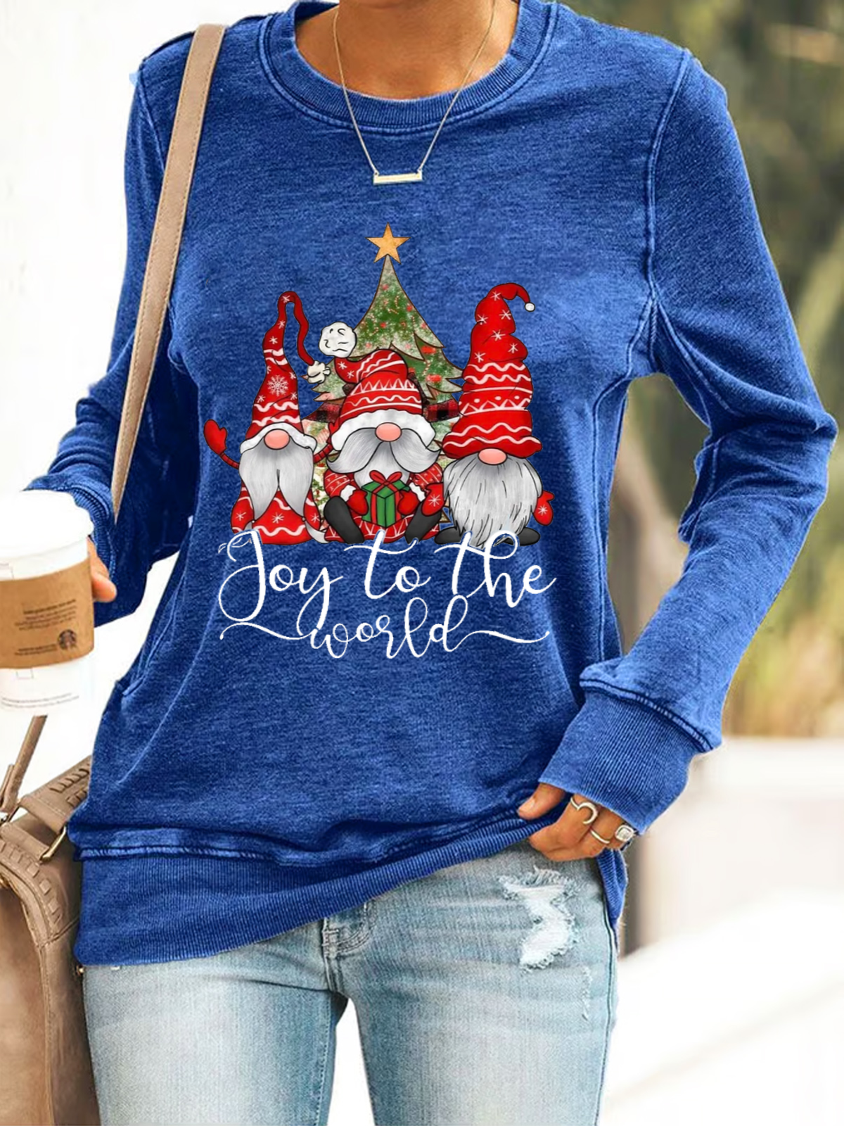 Joy To The World Gnome Christmas Casual Sweatshirt