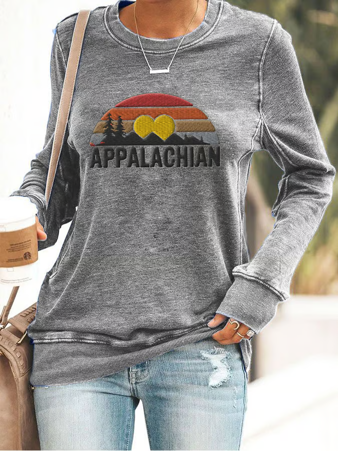 Women's Appalachia Strong Printed Check Sweatshirt