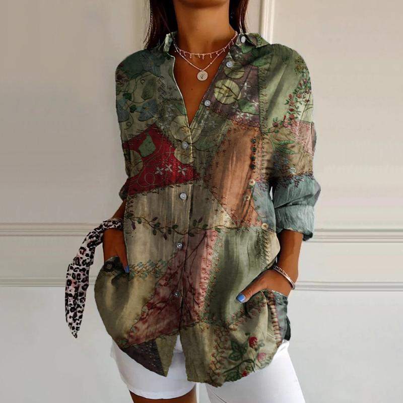 Ethnic Geometry Casual Vintage Blouse