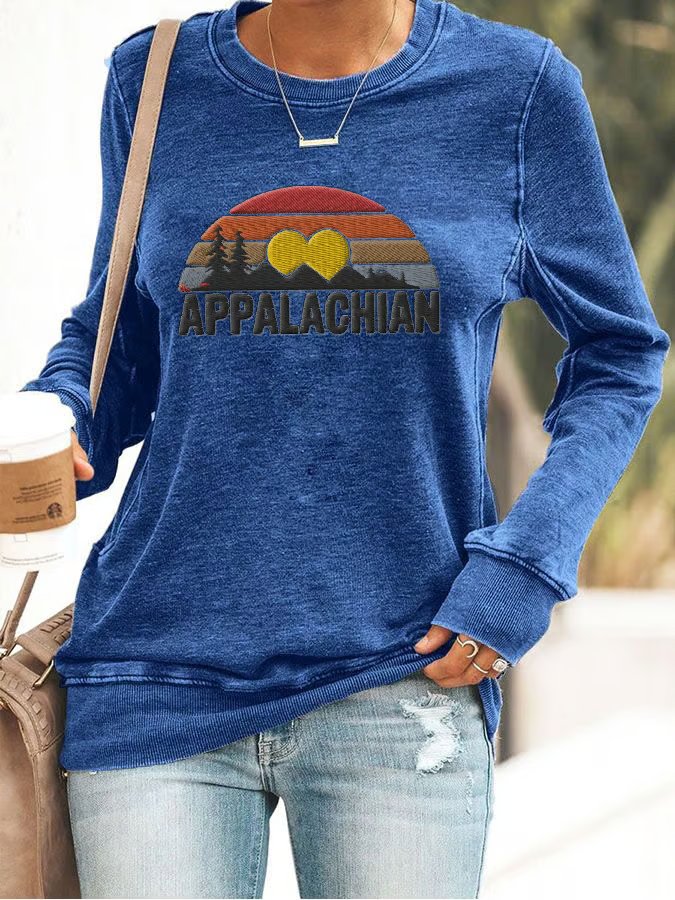 Women's Appalachia Strong Printed Check Sweatshirt