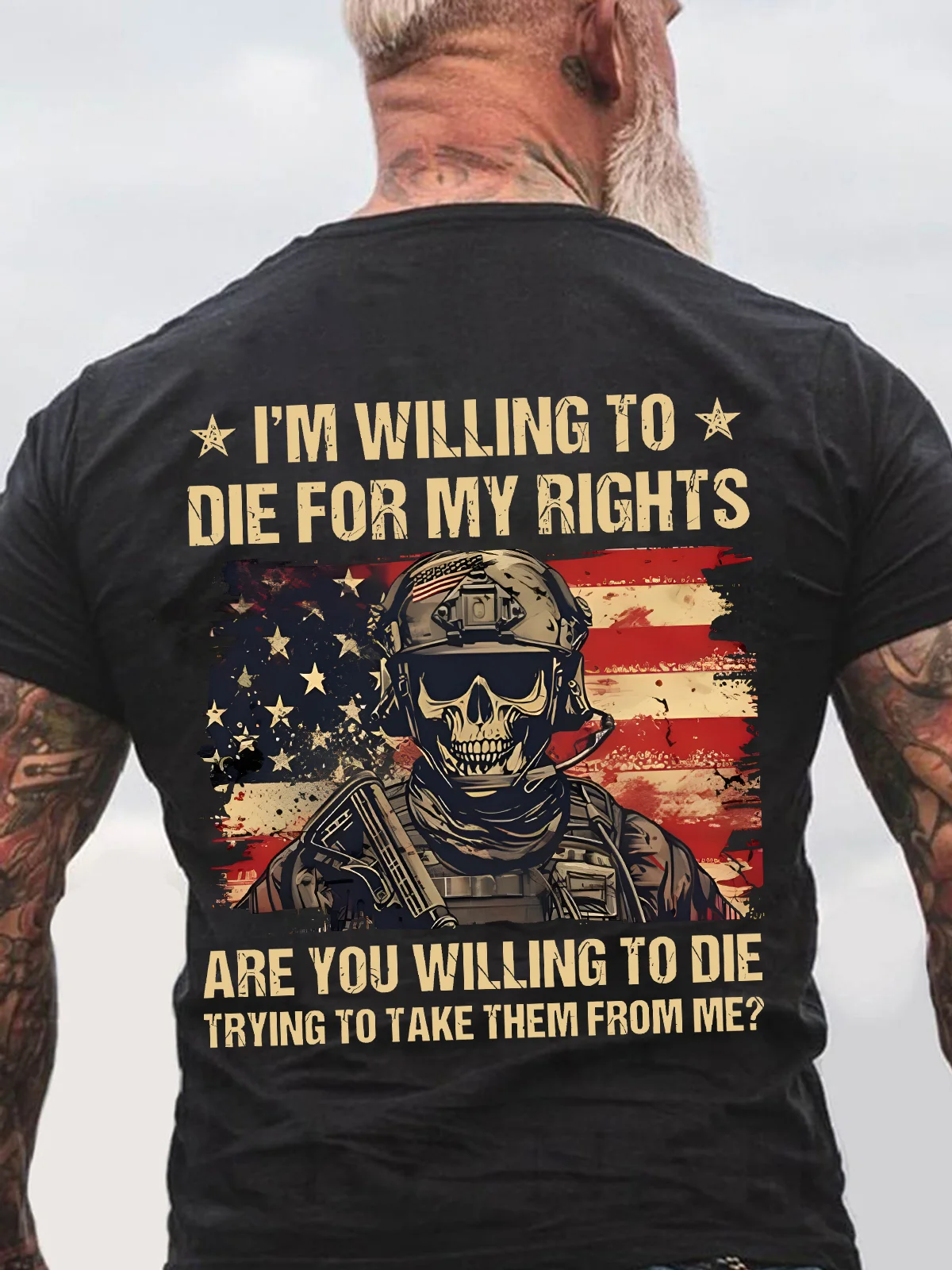 I'm Willing To Die For My Rights Are You Willing To Die Trying To Take Them From Me Back Cotton T-shirt