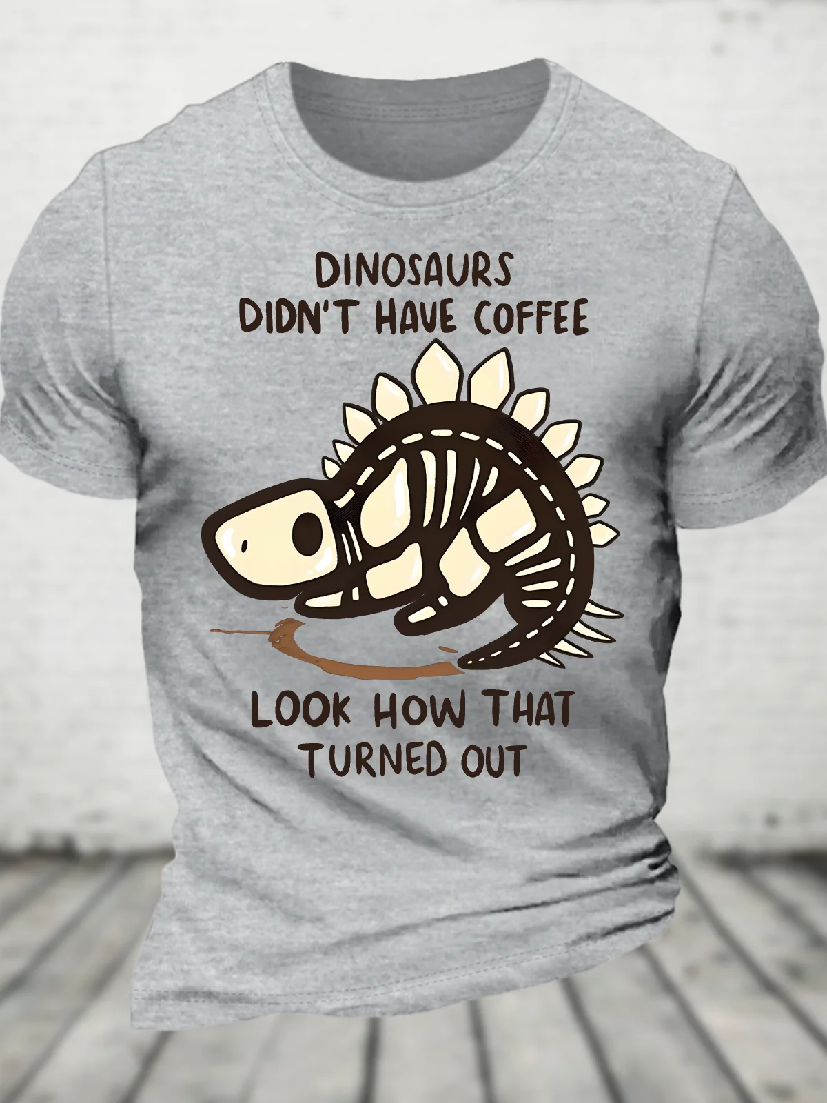 Dinosaur Had No Coffee Cotton T-Shirt