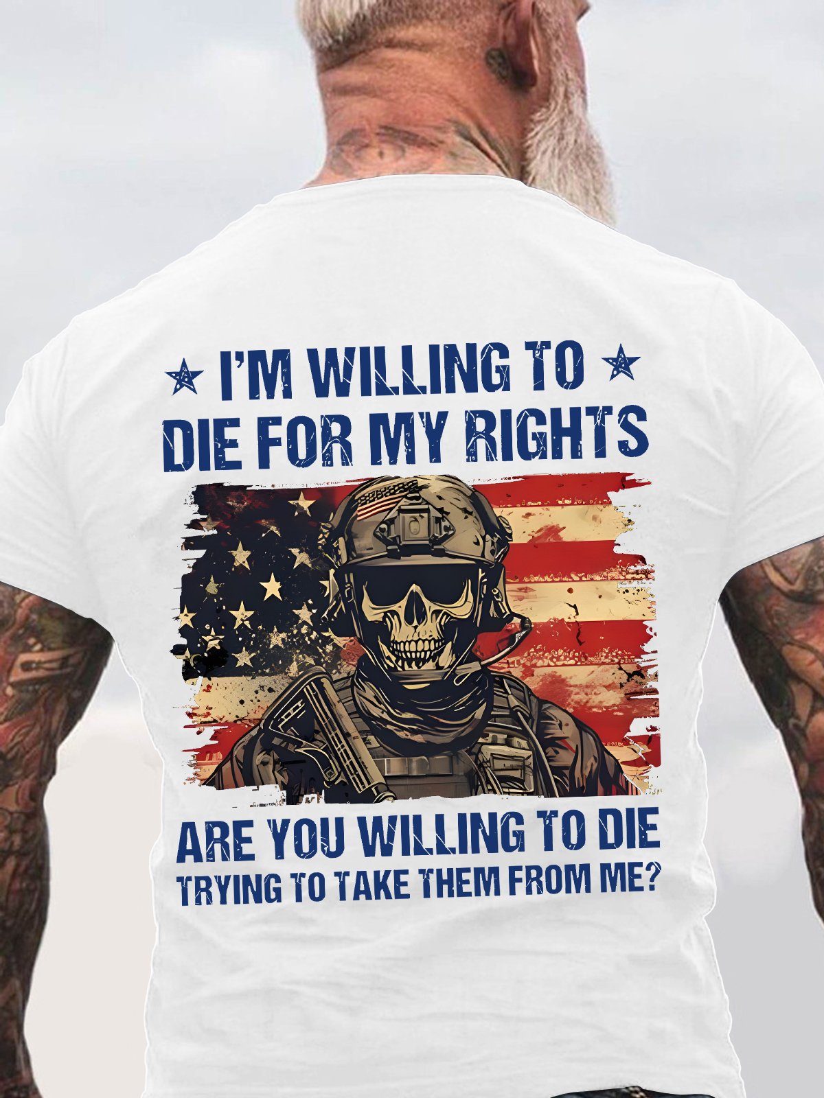 I'm Willing To Die For My Rights Are You Willing To Die Trying To Take Them From Me Back Cotton T-shirt