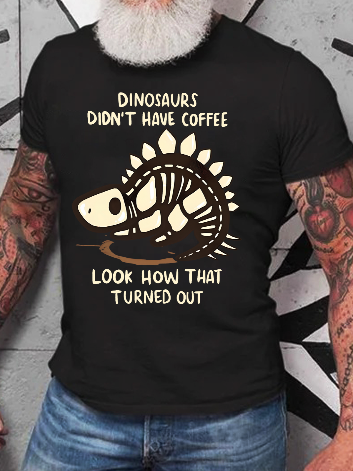 Dinosaur Had No Coffee Cotton T-Shirt