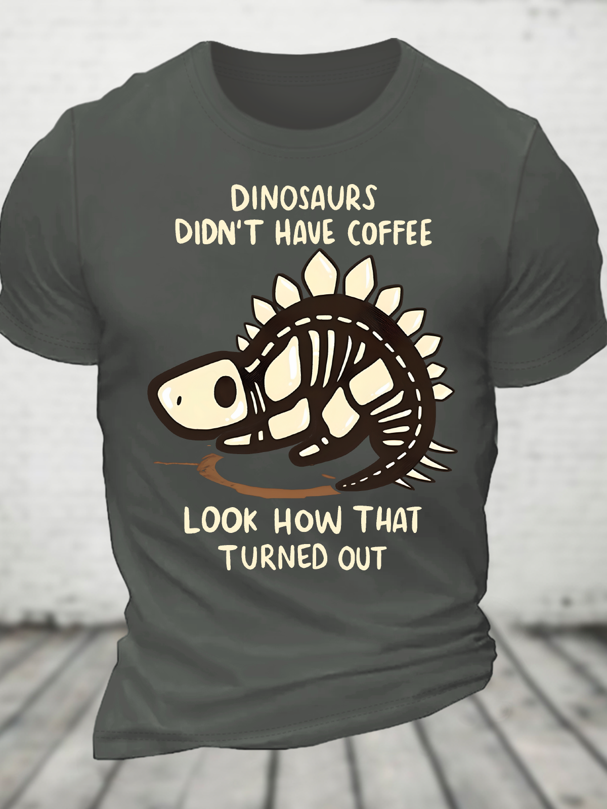 Dinosaur Had No Coffee Cotton T-Shirt