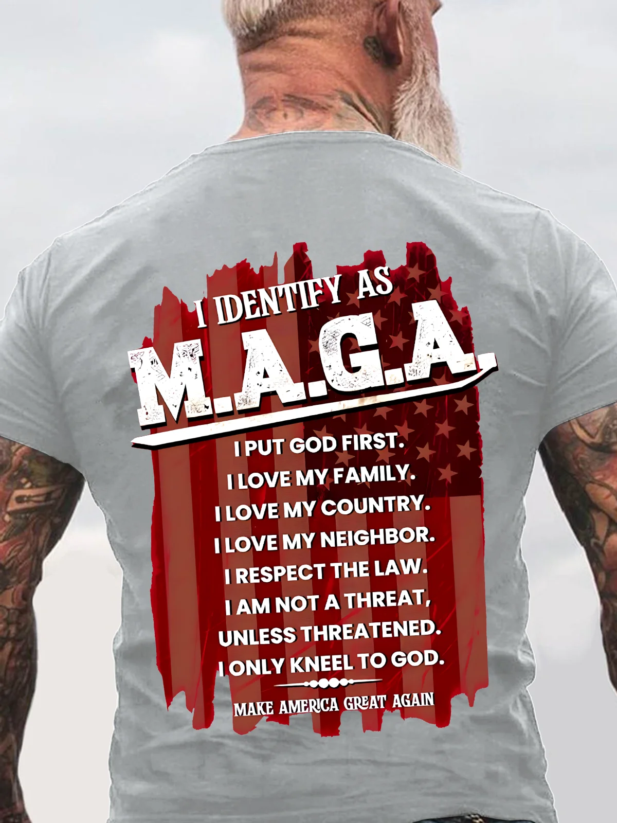 I Identify As M.A.G.A. Back Cotton T-Shirt