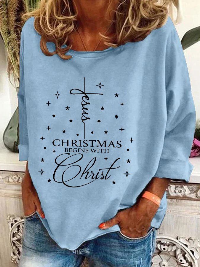 Christmas Begins With Christ Casual Sweatshirt