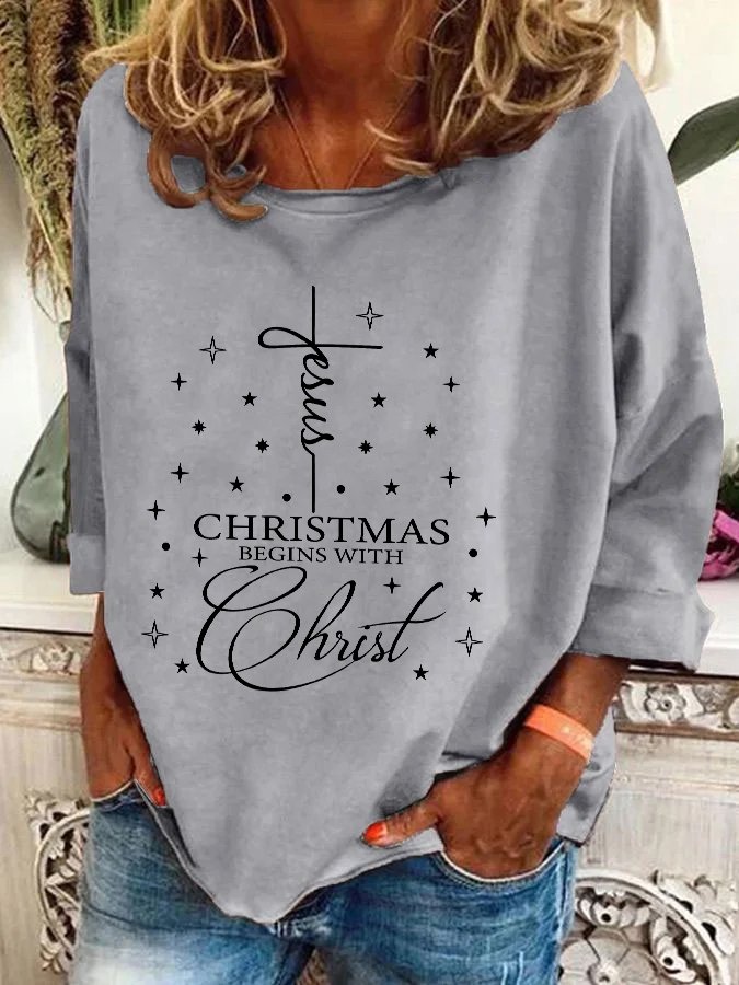 Christmas Begins With Christ Casual Sweatshirt