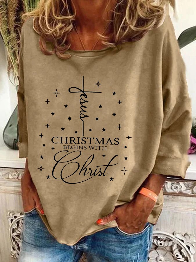 Christmas Begins With Christ Casual Sweatshirt