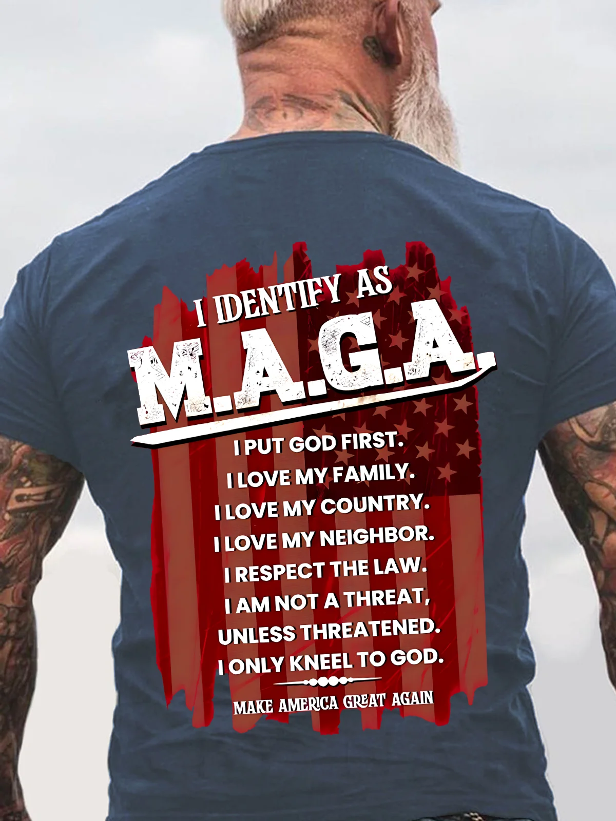 I Identify As M.A.G.A. Back Cotton T-Shirt