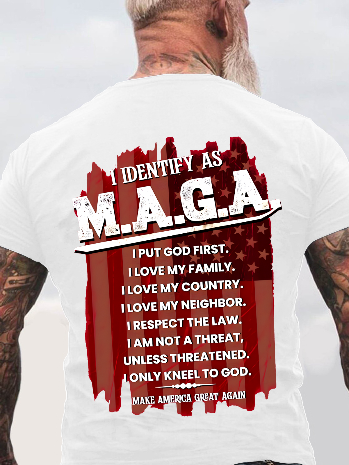 I Identify As M.A.G.A. Back Cotton T-Shirt