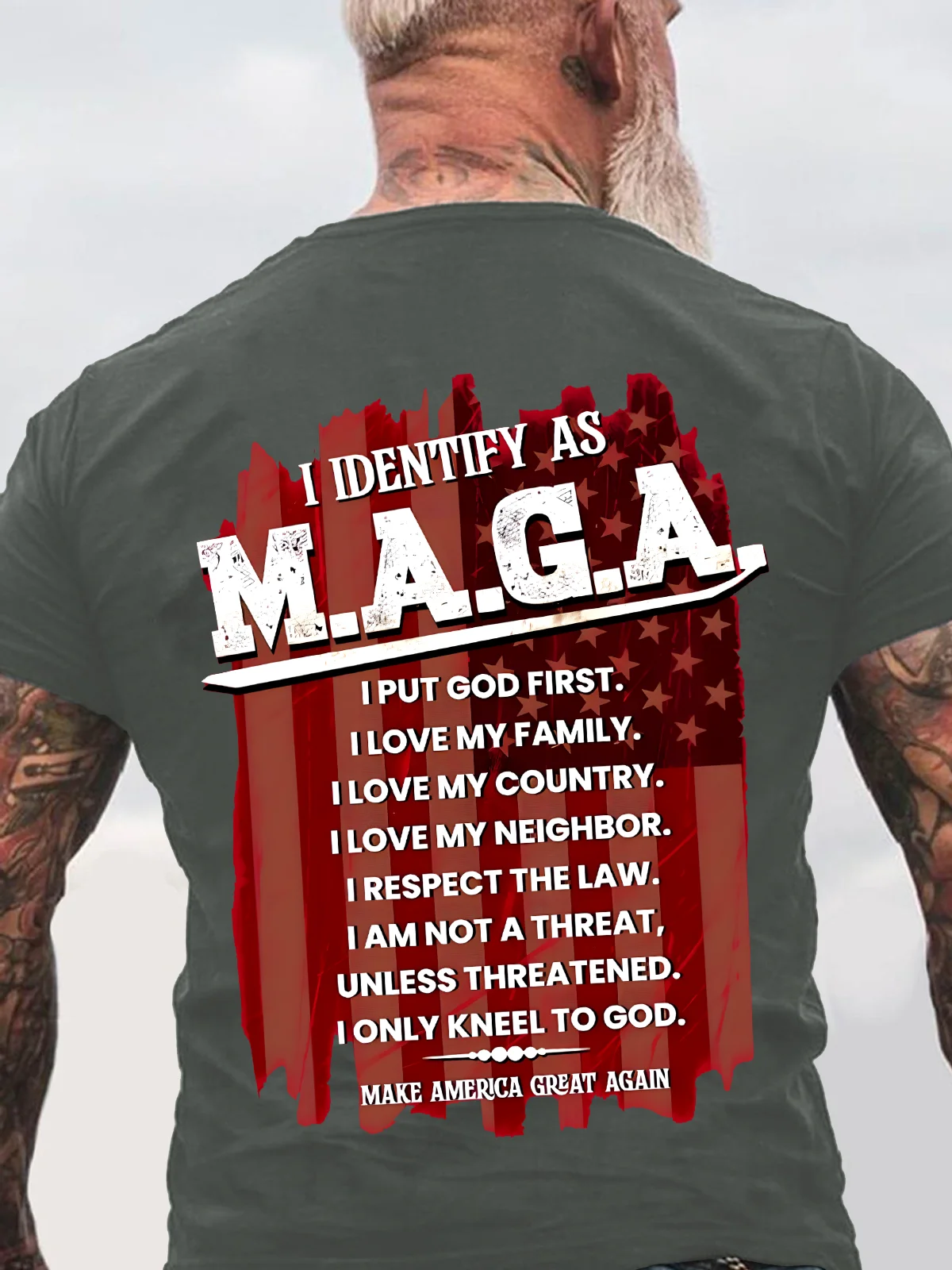 I Identify As M.A.G.A. Back Cotton T-Shirt