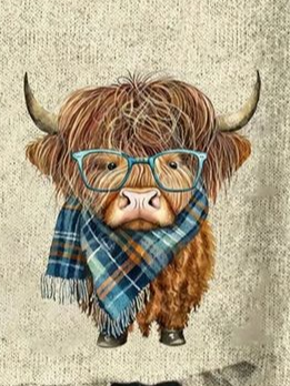 Women's West Highland Cow Print Casual 3D Printing Casual Knitted Sweater