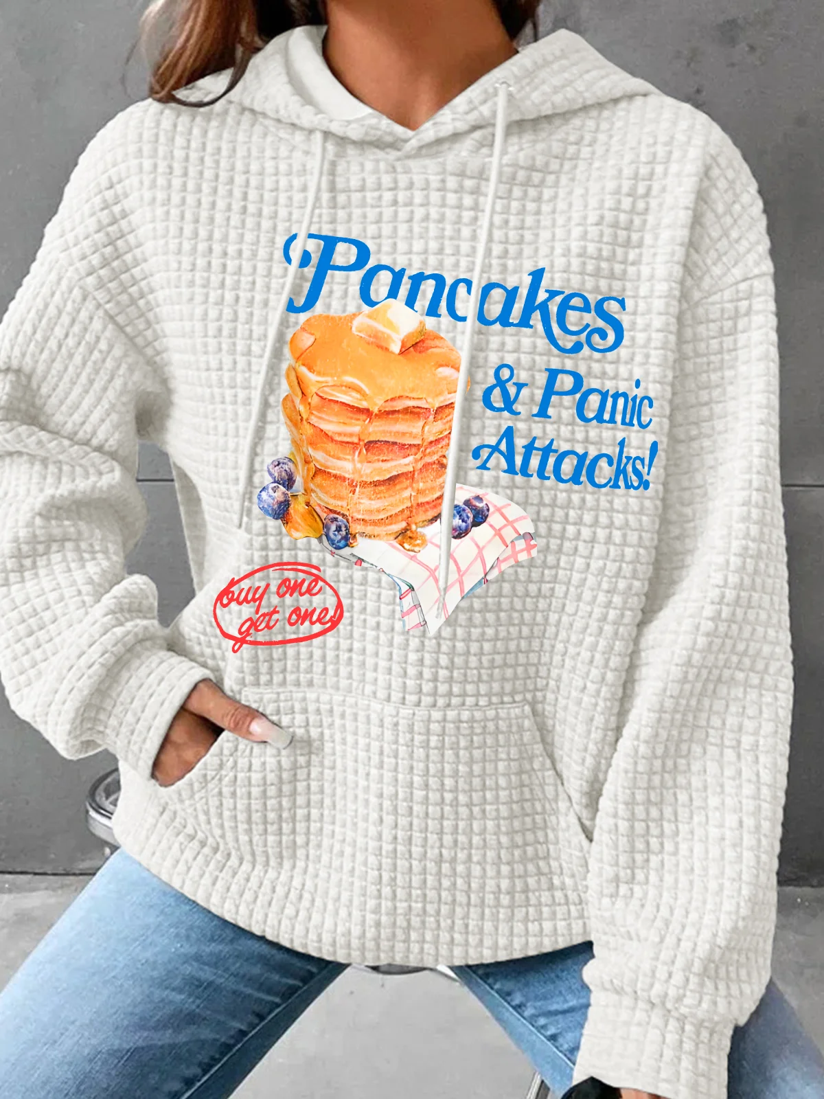 Pancakes And Panic Attacks Simple Loose Hoodie