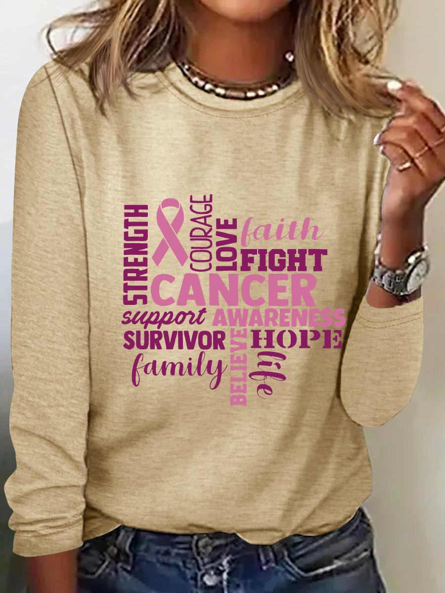 Support The Fighters Admire The Survivors Casual Long Sleeve Shirt