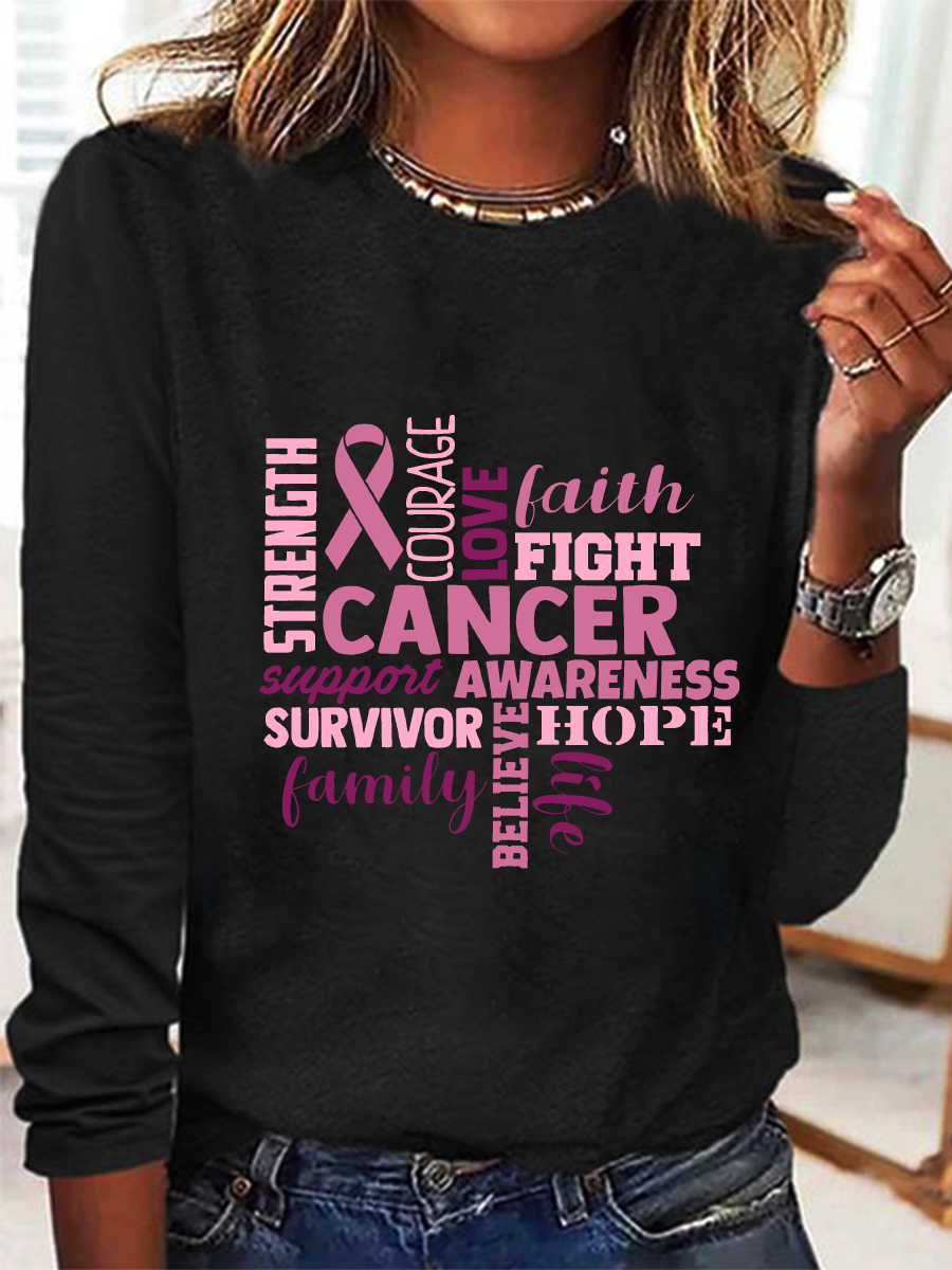 Support The Fighters Admire The Survivors Casual Long Sleeve Shirt