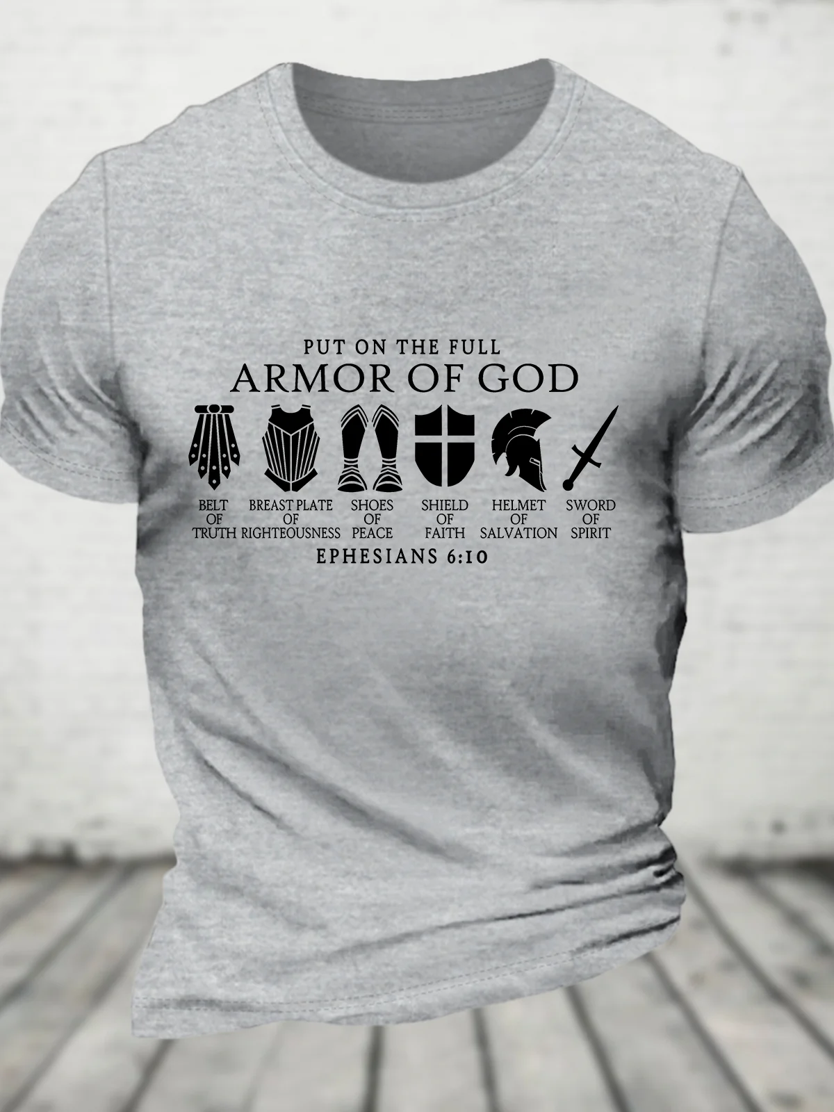 Put on The Full Armor of God Christian Cotton T-shirt