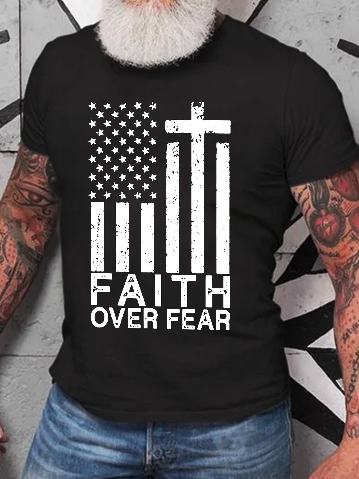 Men's Faith Over Fear Cotton T-shirt