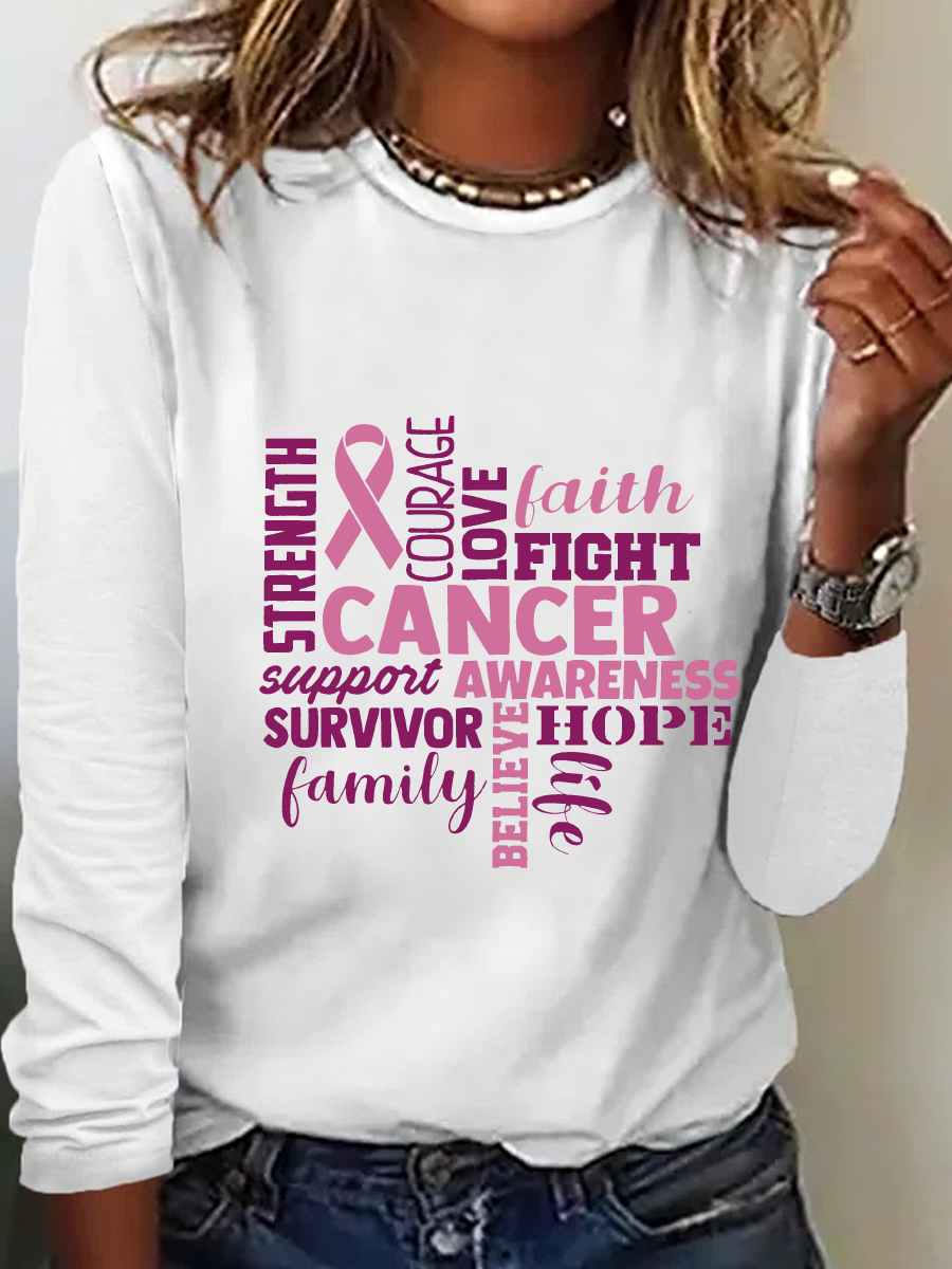 Support The Fighters Admire The Survivors Casual Long Sleeve Shirt