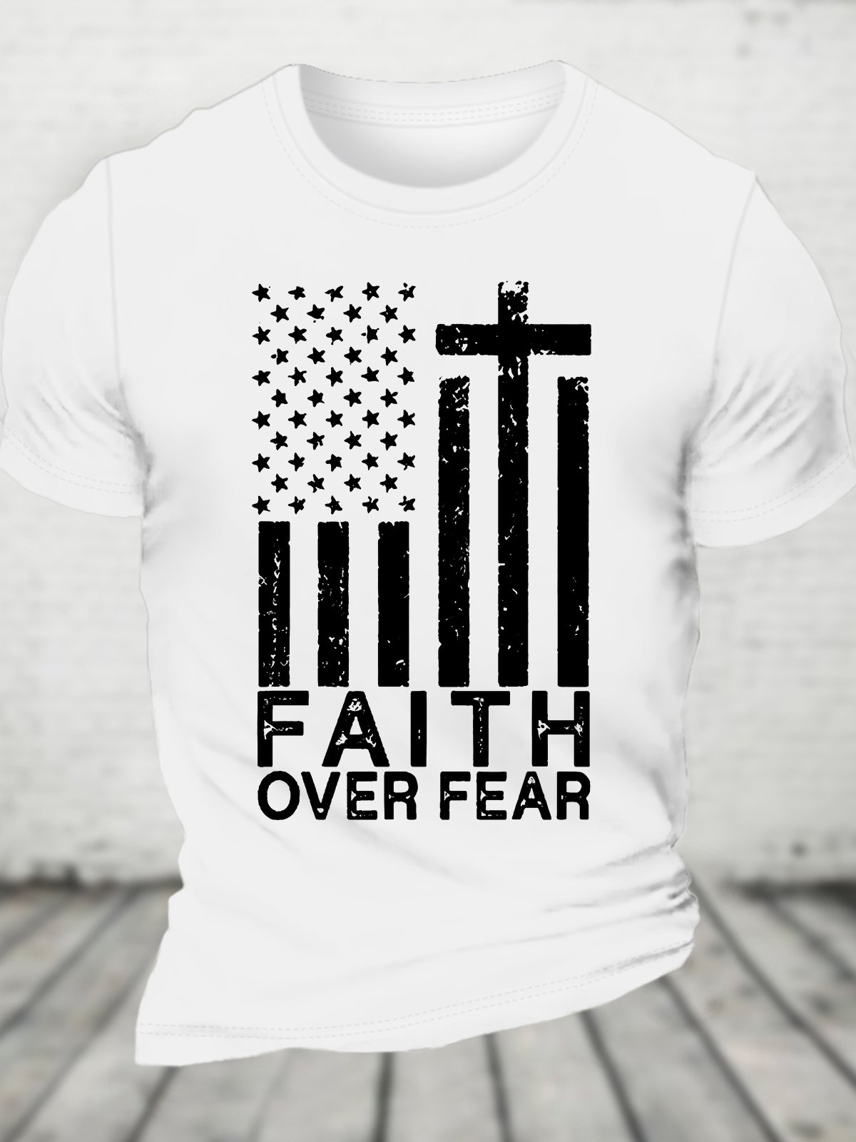 Men's Faith Over Fear Cotton T-shirt