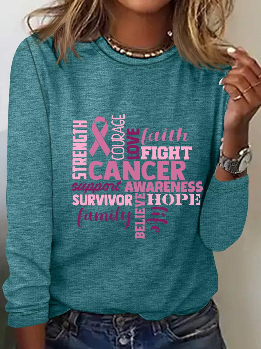 Support The Fighters Admire The Survivors Casual Long Sleeve Shirt