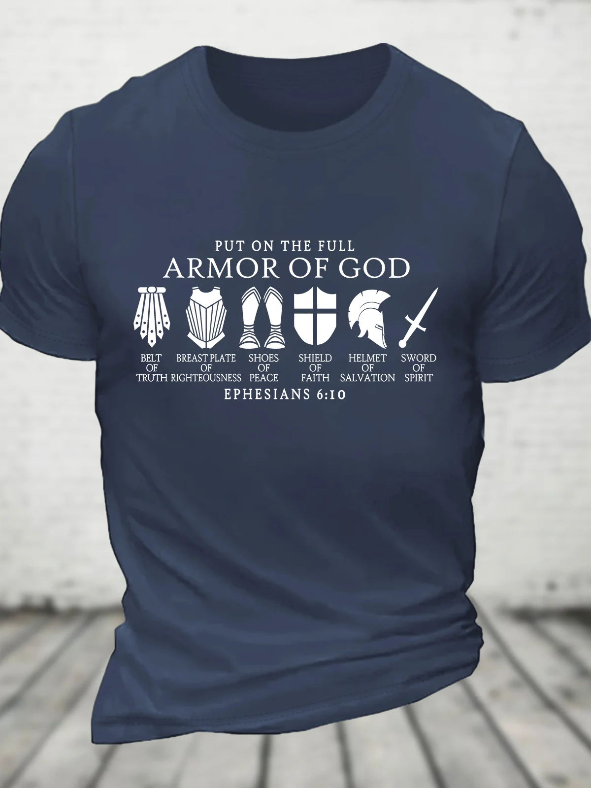 Put on The Full Armor of God Christian Cotton T-shirt