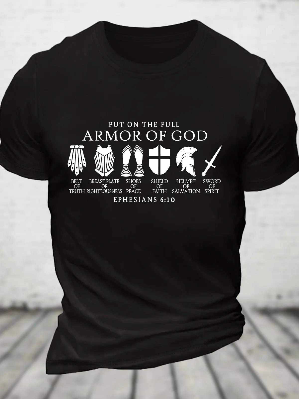 Put on The Full Armor of God Christian Cotton T-shirt