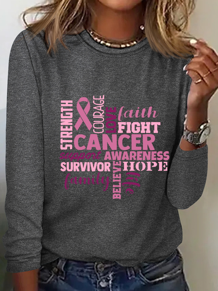 Support The Fighters Admire The Survivors Casual Long Sleeve Shirt