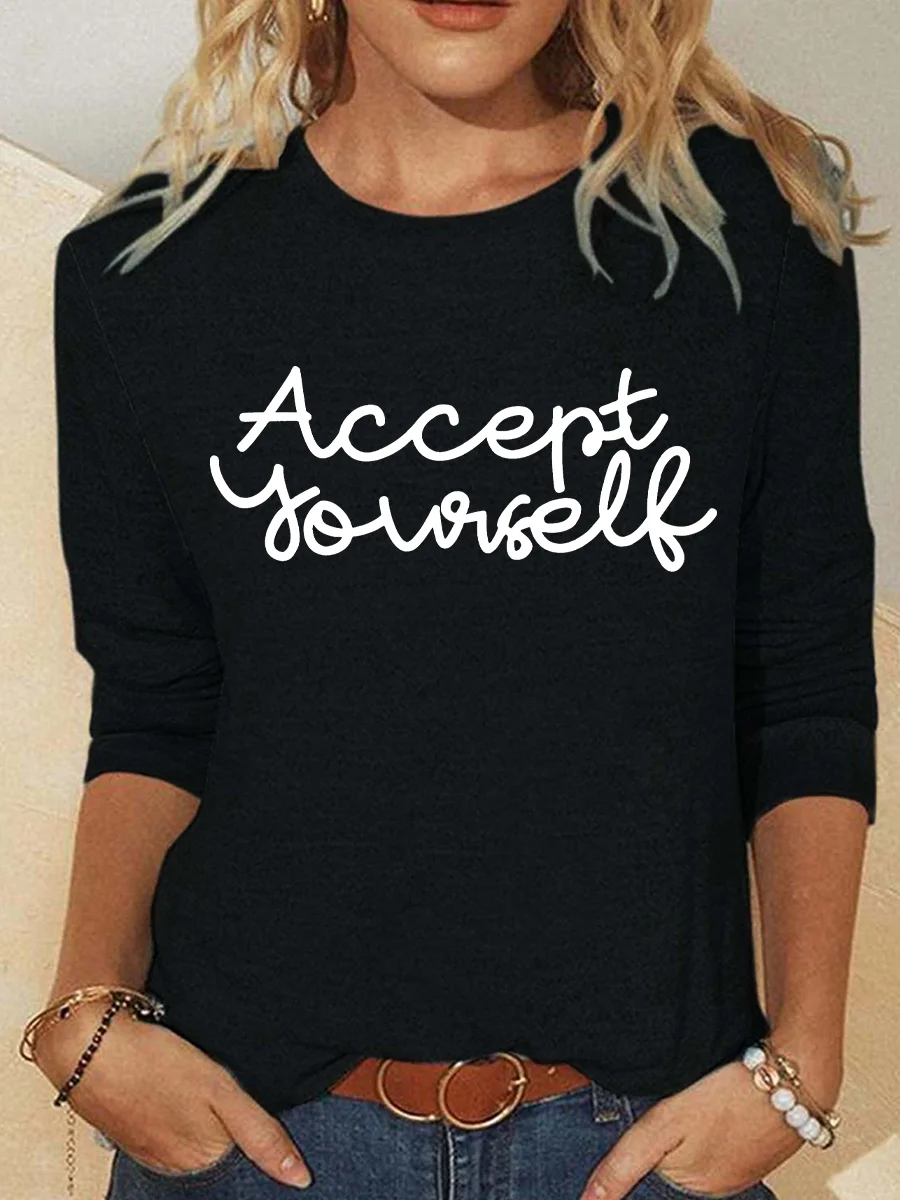 Accept Yourself Casual Long Sleeve Shirt