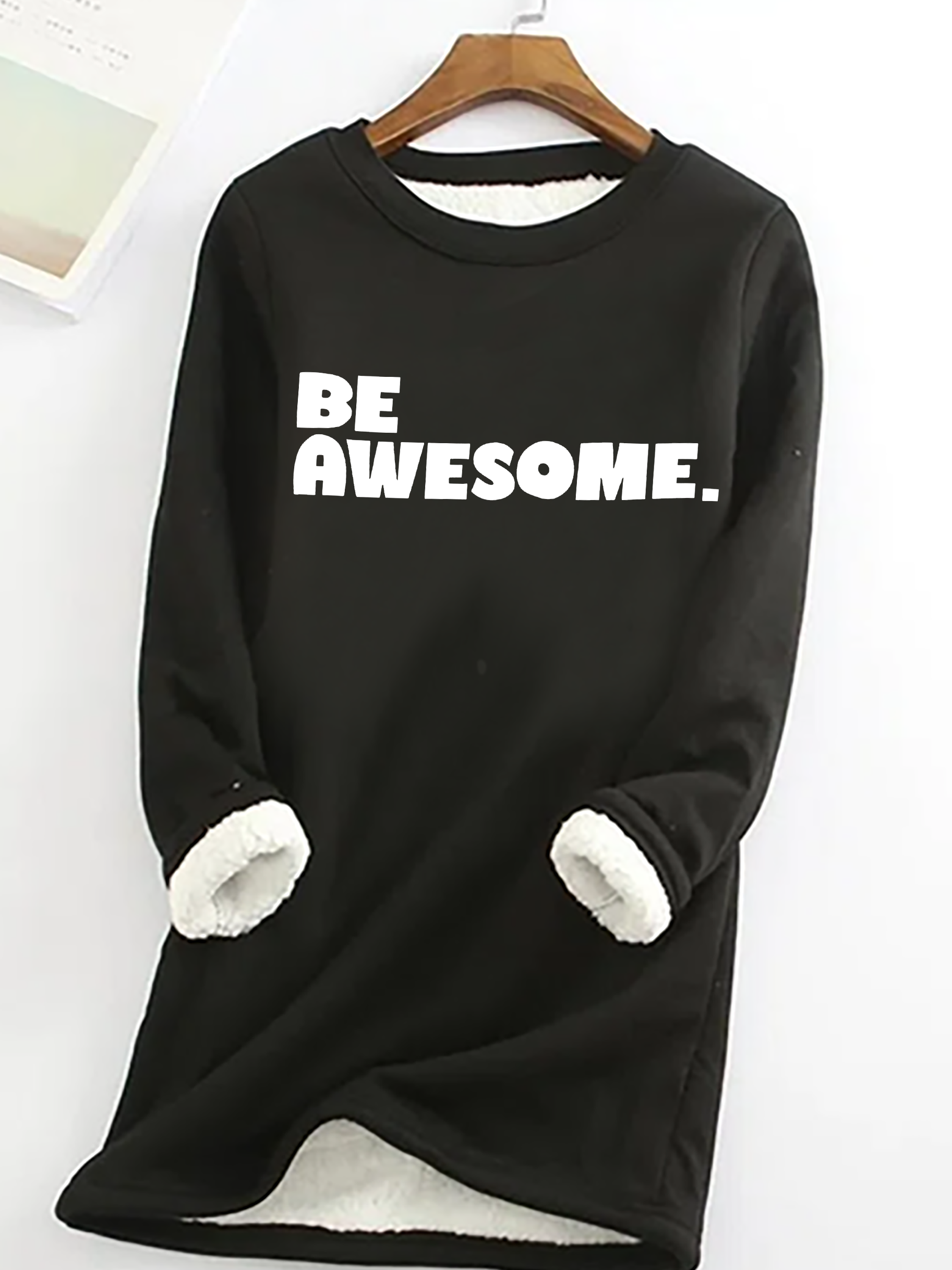 Excellent Casual Fluff Fleece Fabric Sweatshirt