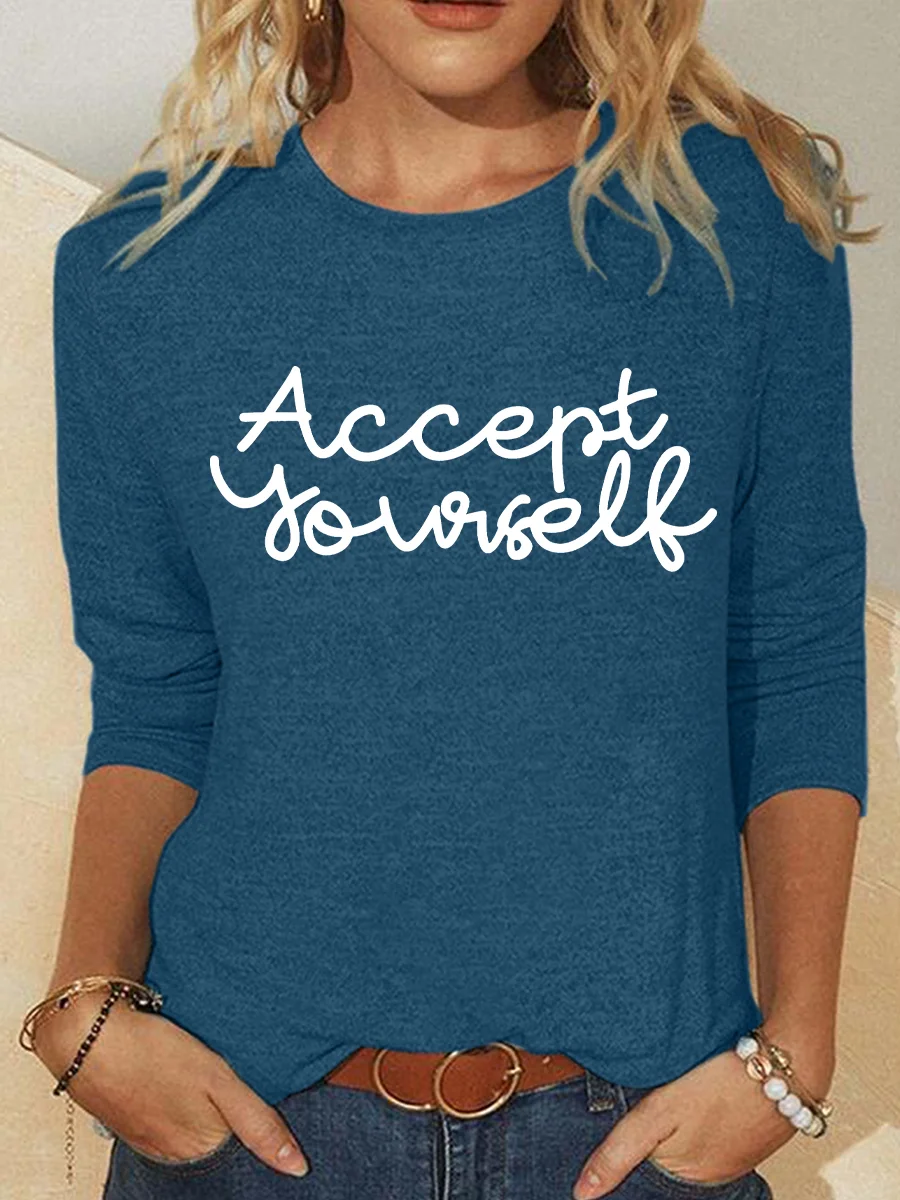 Accept Yourself Casual Long Sleeve Shirt