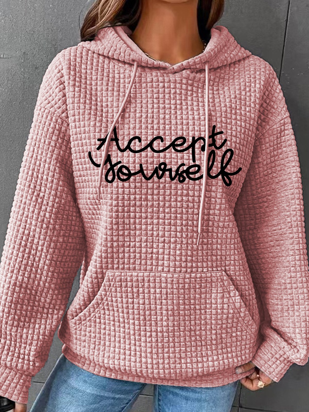 Accept Yourself Simple Loose Hoodie