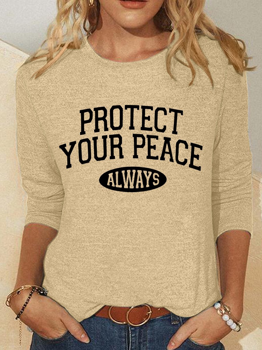 Protect Your Peace Casual Long Sleeve Shirt