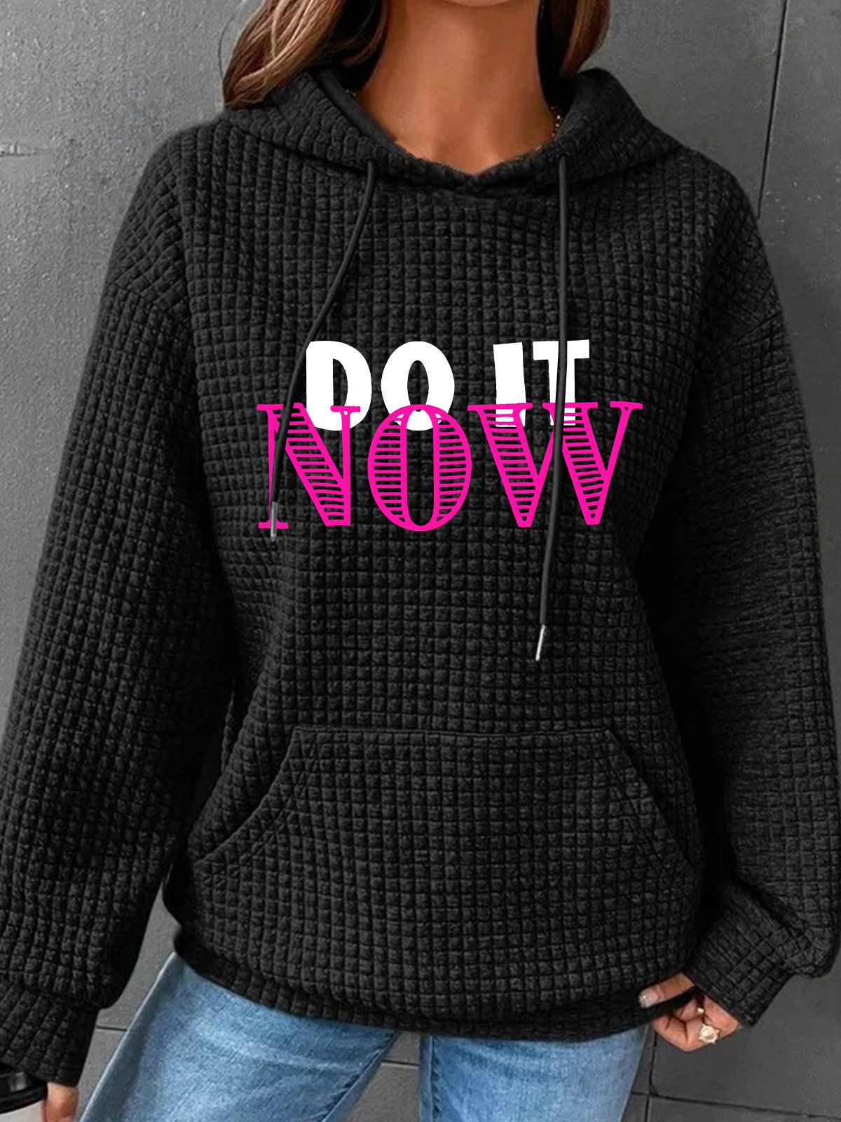 Do It Now Simple Loose Hoodie