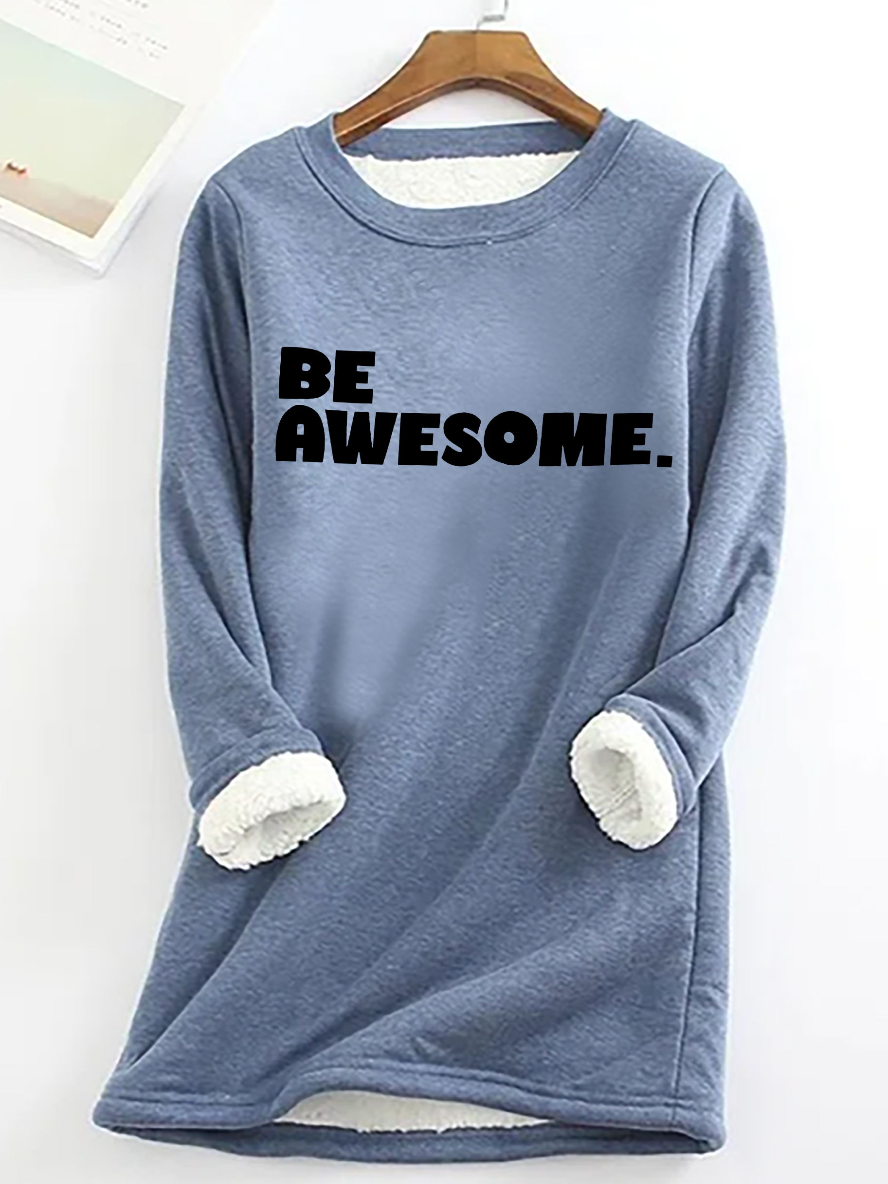 Excellent Casual Fluff Fleece Fabric Sweatshirt