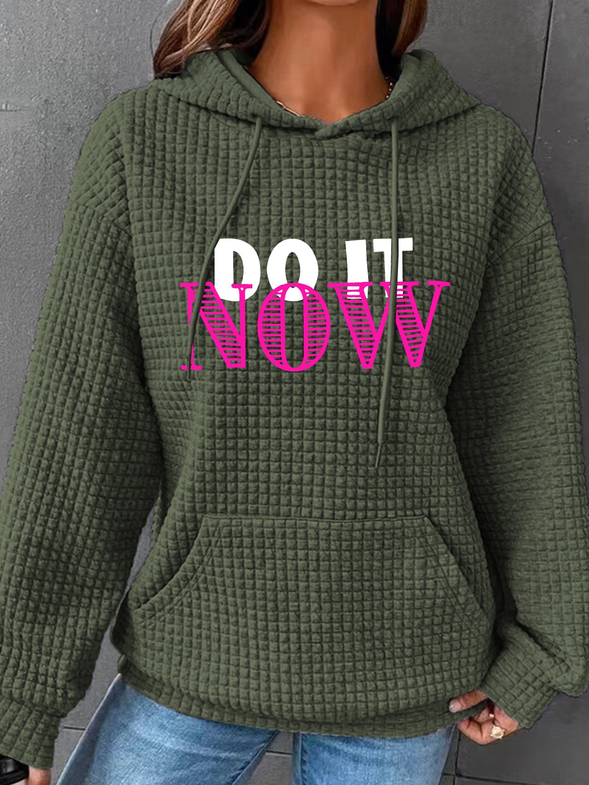 Do It Now Simple Loose Hoodie